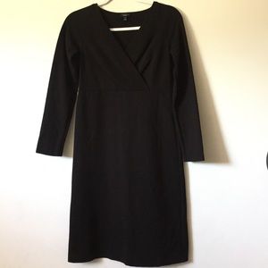 Talbots v-neck black wrap dress long sleeve